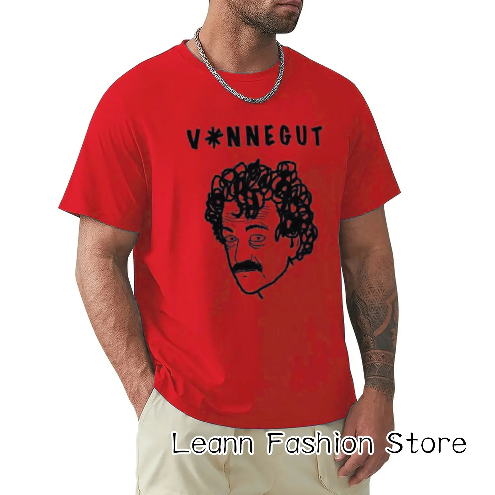 Summer Men Vonnegut Graphic T-Shirt Cotton Tops Tees Male Short Sleeve Clothing Casual Stylish Camiseta Fashion Streetwear