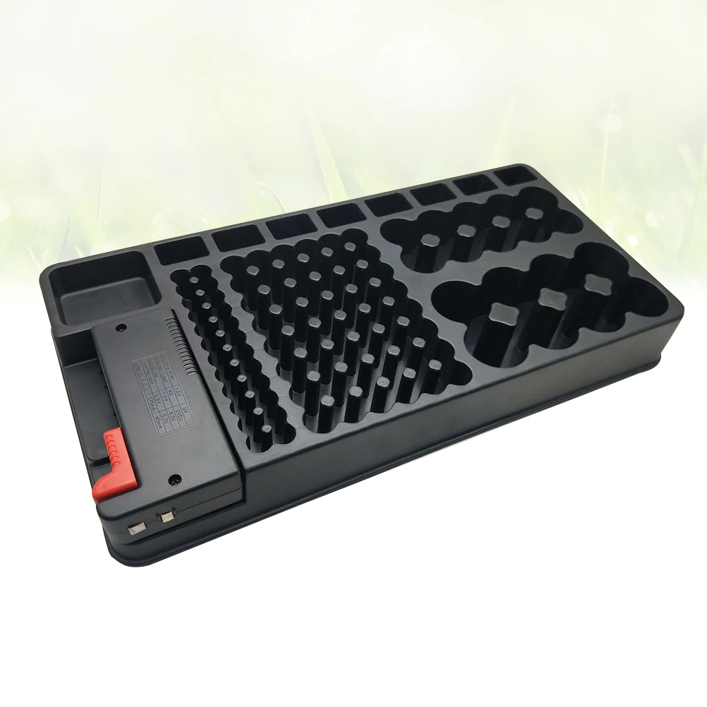 

Removable Tester Organizer Storage Box Case Holder Slot Rack with for 98 PCS AA AAA 9V Type (Black)