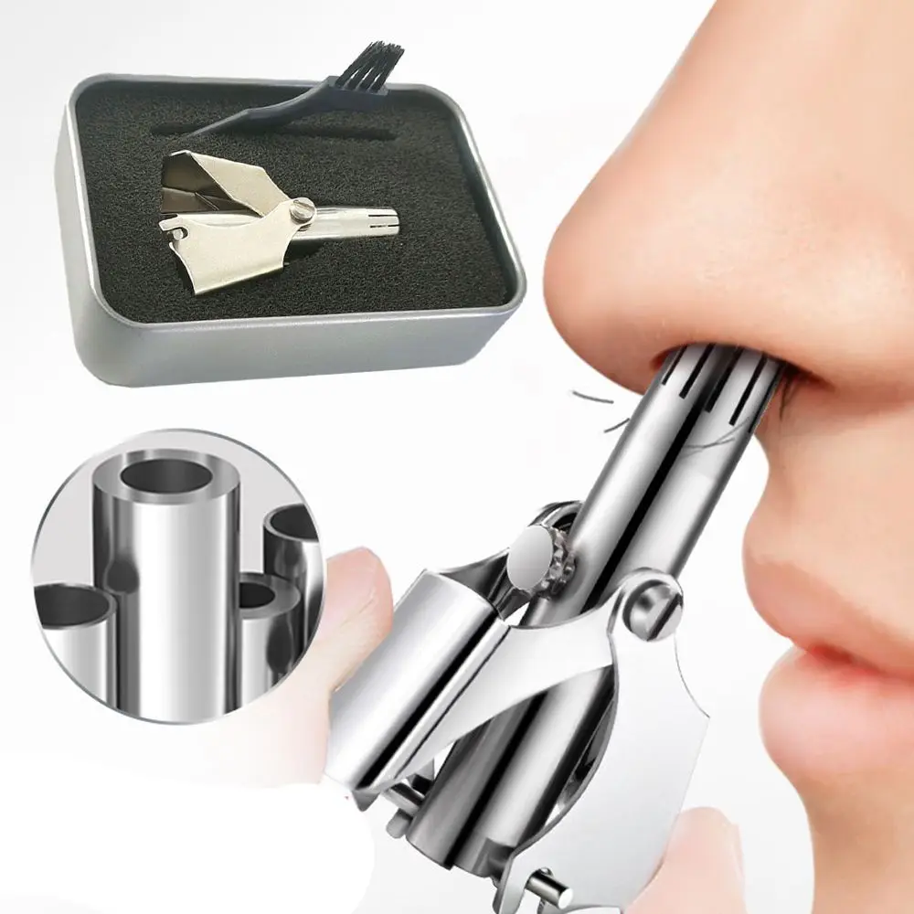 Manual Portable Universal Stainless Steel Hair Remover Nose Hair Ear Trimmer Cleaner Epilator Men's Nose Hair Razor