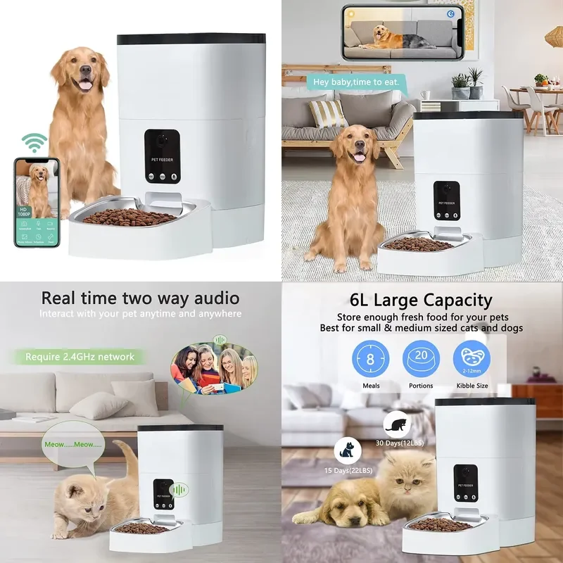 Timer HD 1080P Camera Night Vision WiFi Enabled App Pet Feeder Wifi Camera Pet Feeder