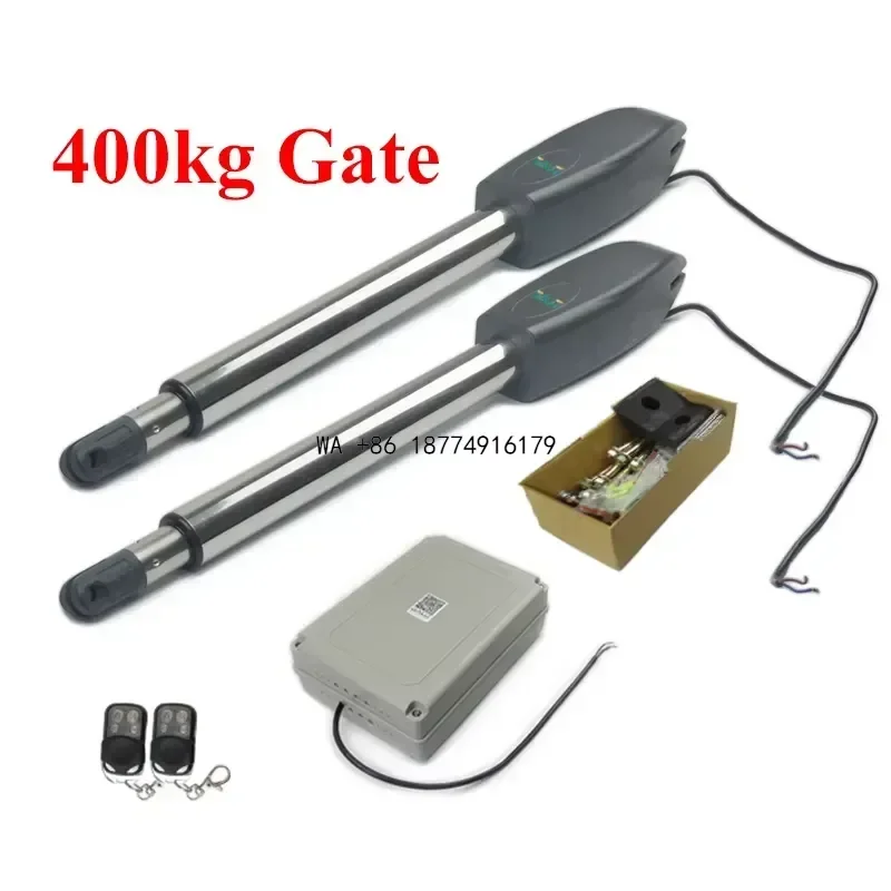 wmwmnu 400KG Automatic Double Leaf Swing Door Opener Swing Gate Actuator Operator Arms Drive Courtyard Garage Access