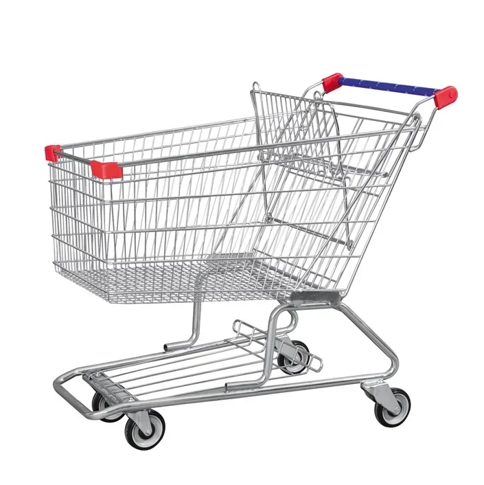 Supermarket Shopping Trolleys Carts Four-wheel Silver Manned Truck Hot Selling