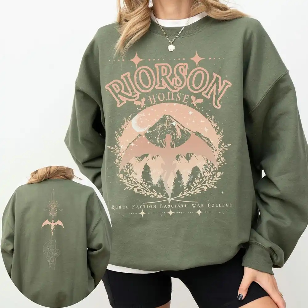 Xaden Riorson House Basgiath War College Sweater Fourth Wing Comfort Sweatshirt Unisex Y2K Pullovers Funny Sweatshirt Streetwear