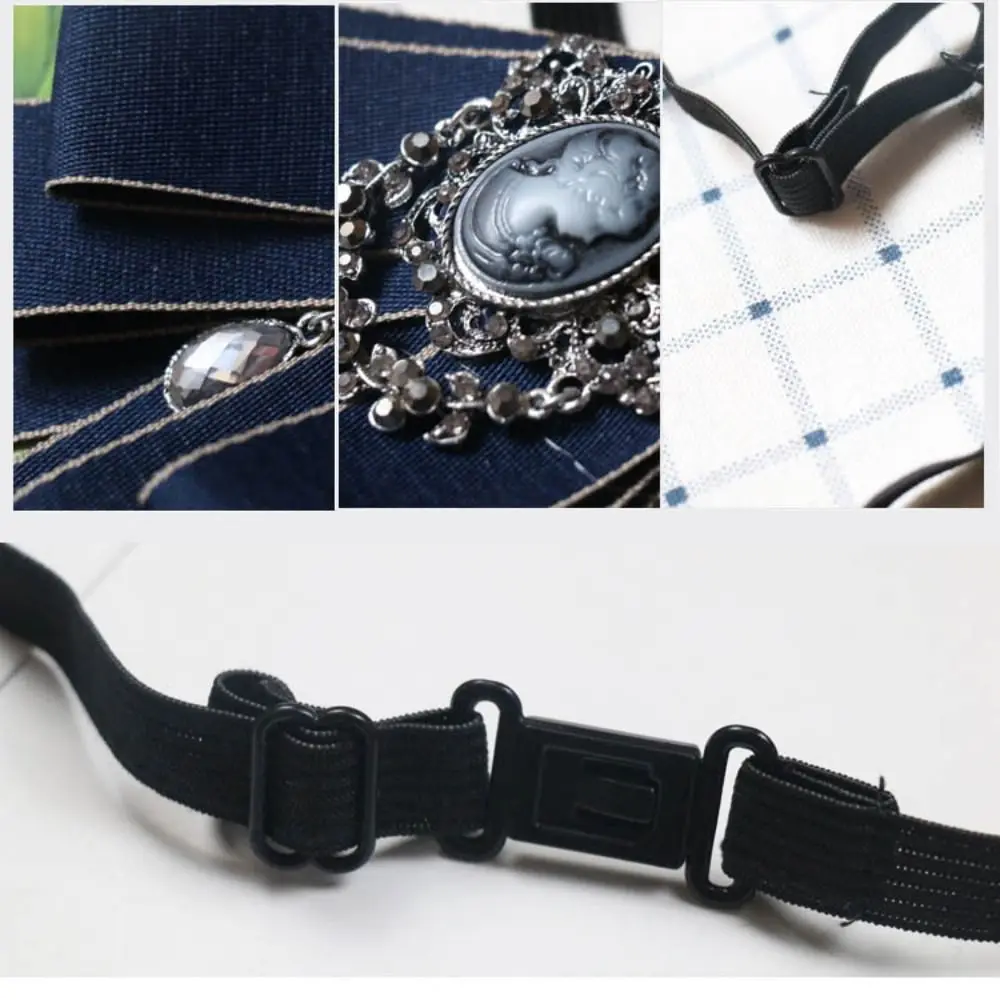 Лента, черная лента со стразами, галстук-бабочка, стразы, кристалл, галстук-бабочка, ткань, художественная лента ручной работы, брошь с бантом