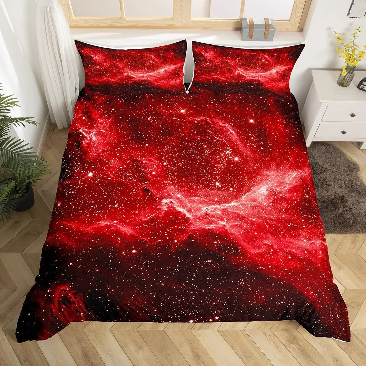 Galaxy Comforter Cover Twin Queen King Size Starry Sky Stars Duvet Cover Outer Space Bedding Set Nebulas Cosmos Bedspread Cover