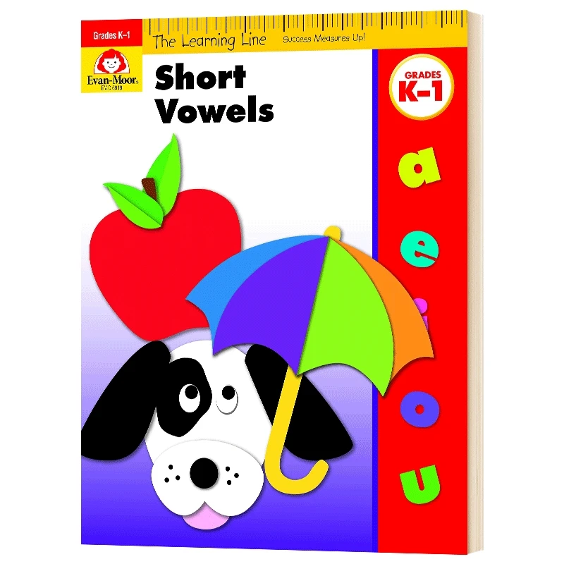 

Evan-Moor Learning Line: Short Vowels, Kindergarten - Grade 1 Workbook aged 5 6 7 8 English books 9781596731813