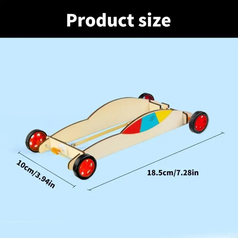 G8TA Rubber -Band Powered Car Assembly Toy Science Experiment Set для Kid 6 ＋