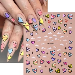 1pcs Featuring Heart & You-Themed Patterns Nail Art Sticker Red Lip Rose Design Nail Decals Valentine's Day Nail Art Supplies *&