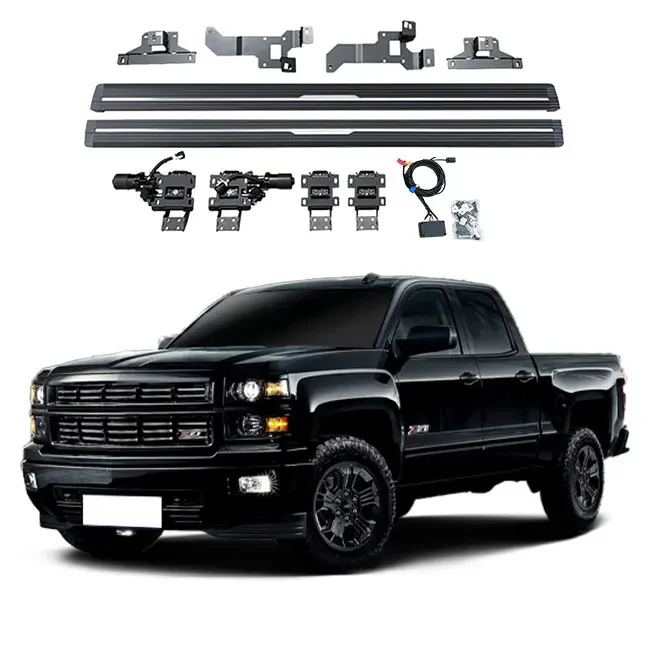 

Customized waterproof motor exterior accessories White or blue led ladder step electric running board for 2020 chevy silverado