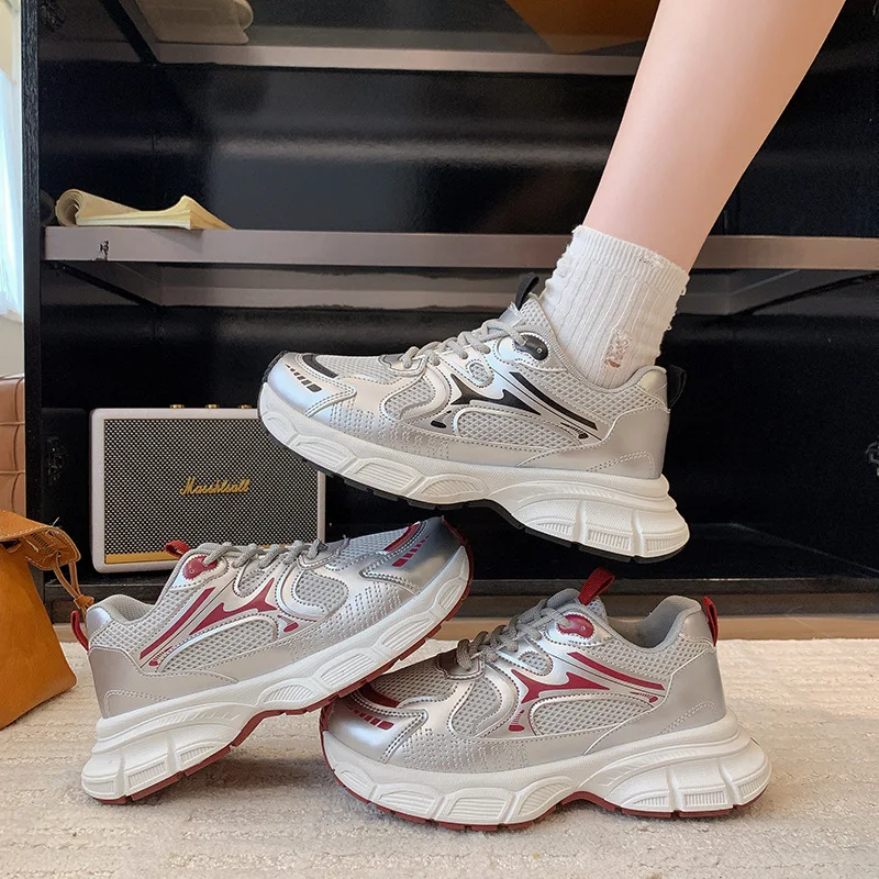 

Autumn Student Versatile Casual Shoes Thick-Soled Dad Shoes ins Trendy Retro Height-Increasing Breathable Women's Sports Shoes