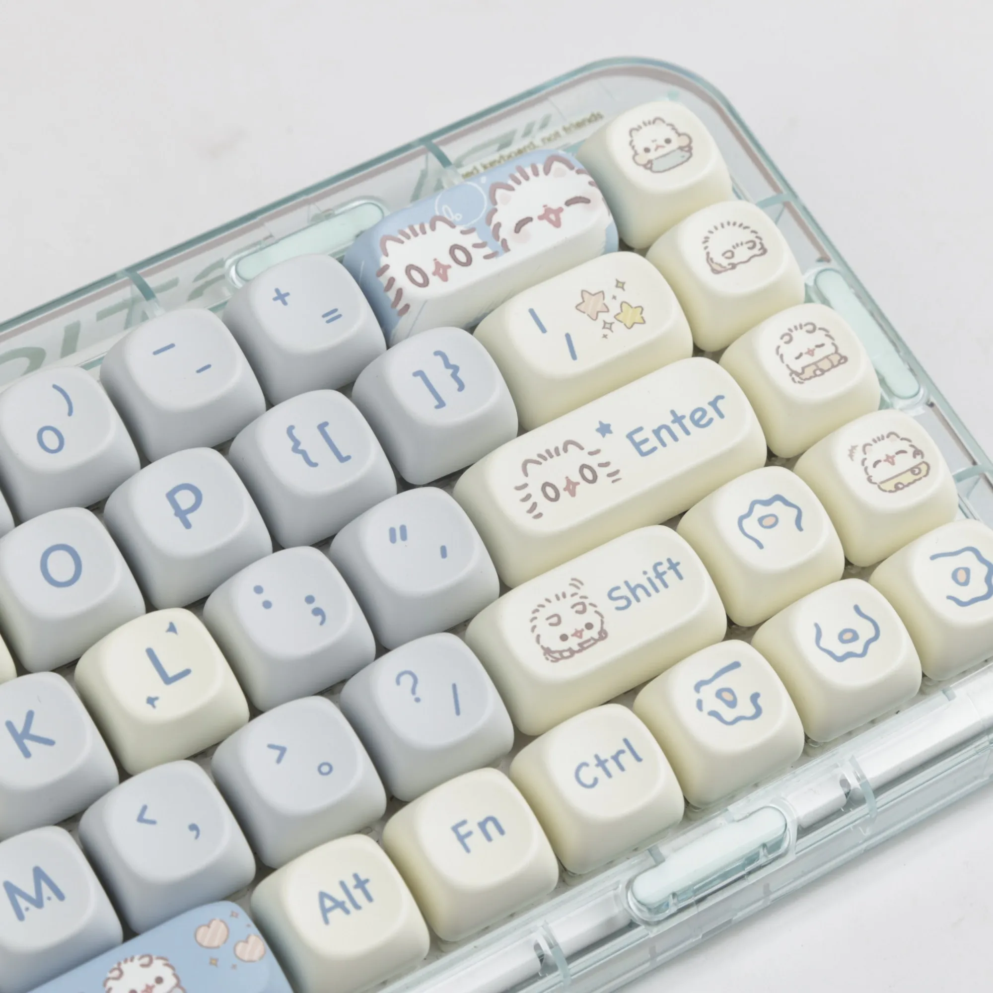 Imagem -03 - Teclado Mecânico Anime Keycaps Perfil Moa Pbt Keycaps Dye Sub Faça Você Mesmo Grupo Bonito Jogos 75 82 98 144 Chaves