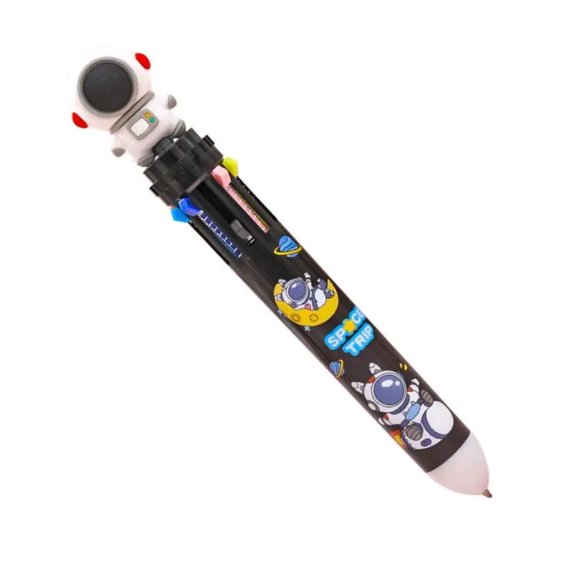 

Colorful Ballpoint Pens 10-in-1 Cartoon Astronaut Ball Pen 0.5Mm Retractable Ink Pen Stationery Supplies For Taking Notes