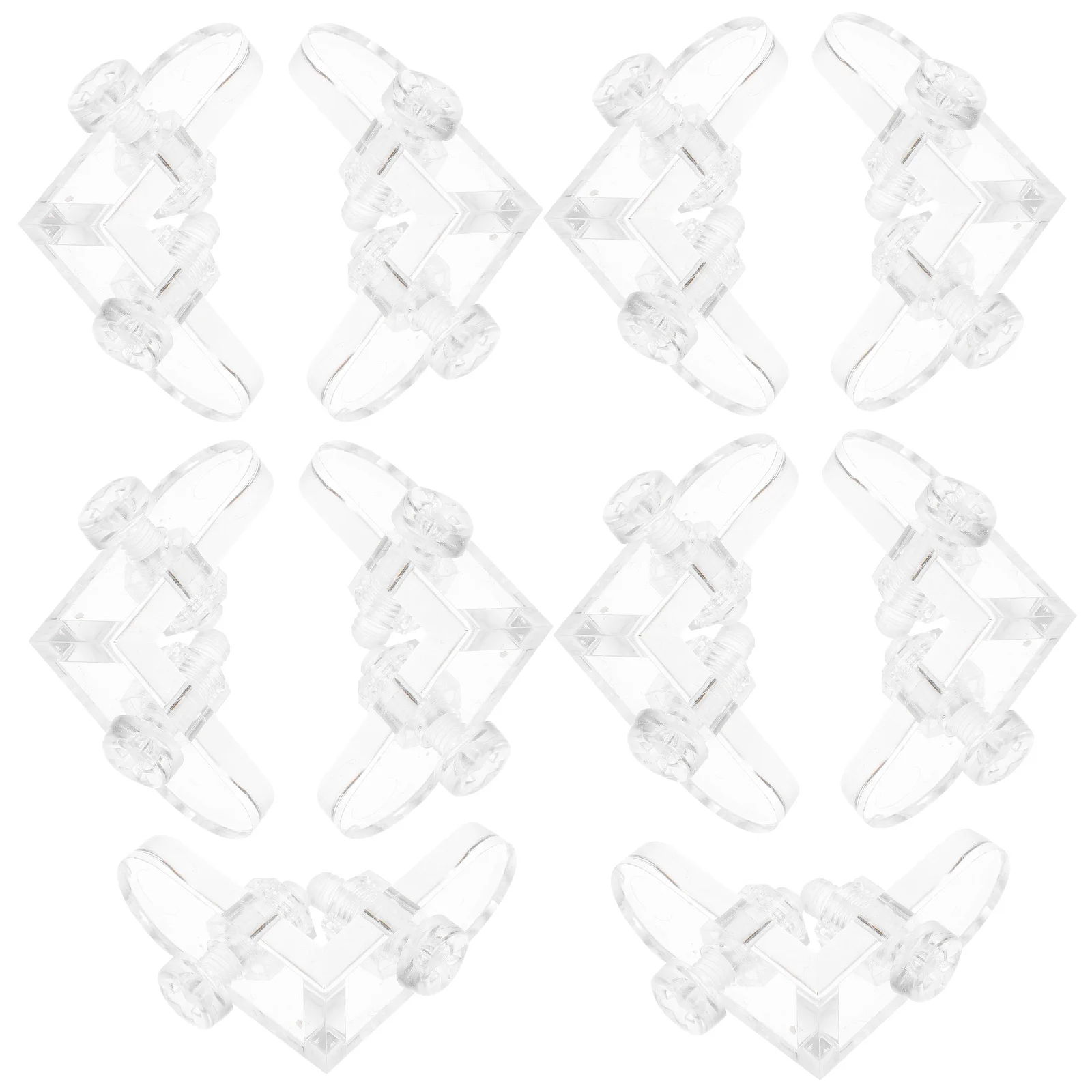

10Pcs Transparent Acrylic Corner Brackets Clear L-Shape Connectors for Furniture Reinforcement 3-4Mm Panels Quick Assembly