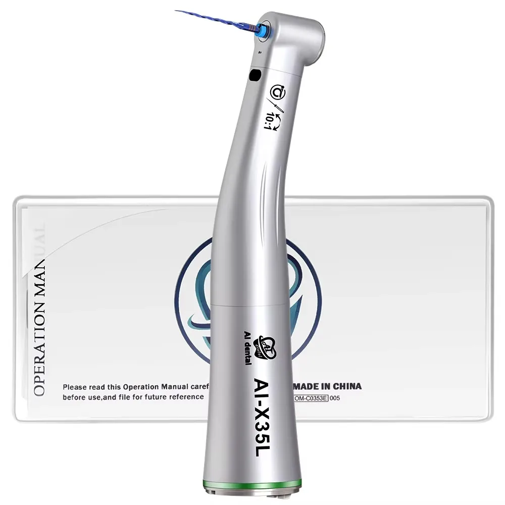 

Dental Low Speed Hand Piece 10:1 Contra Angle Against Push Button Head 60 Degree Twist Basic Dental Tools