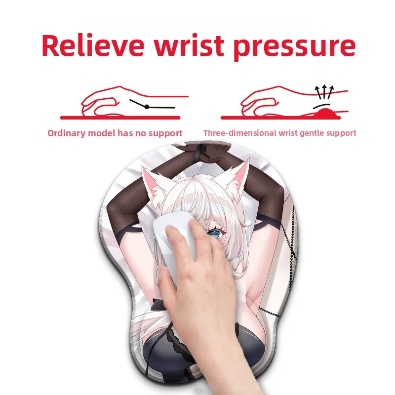 Anime Wrist Rest Mouse Pad - Anime Style, Anti-Slip, Stain-Resistant, Soft & Comfortable Computer Wrist Support Cushion