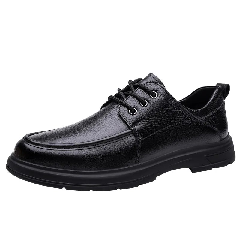 

Black Soft Sole Cow Leather Shoes for Men Spring Autumn New Designer Retro Loafers Male Fashion Business Casual Shoes Man