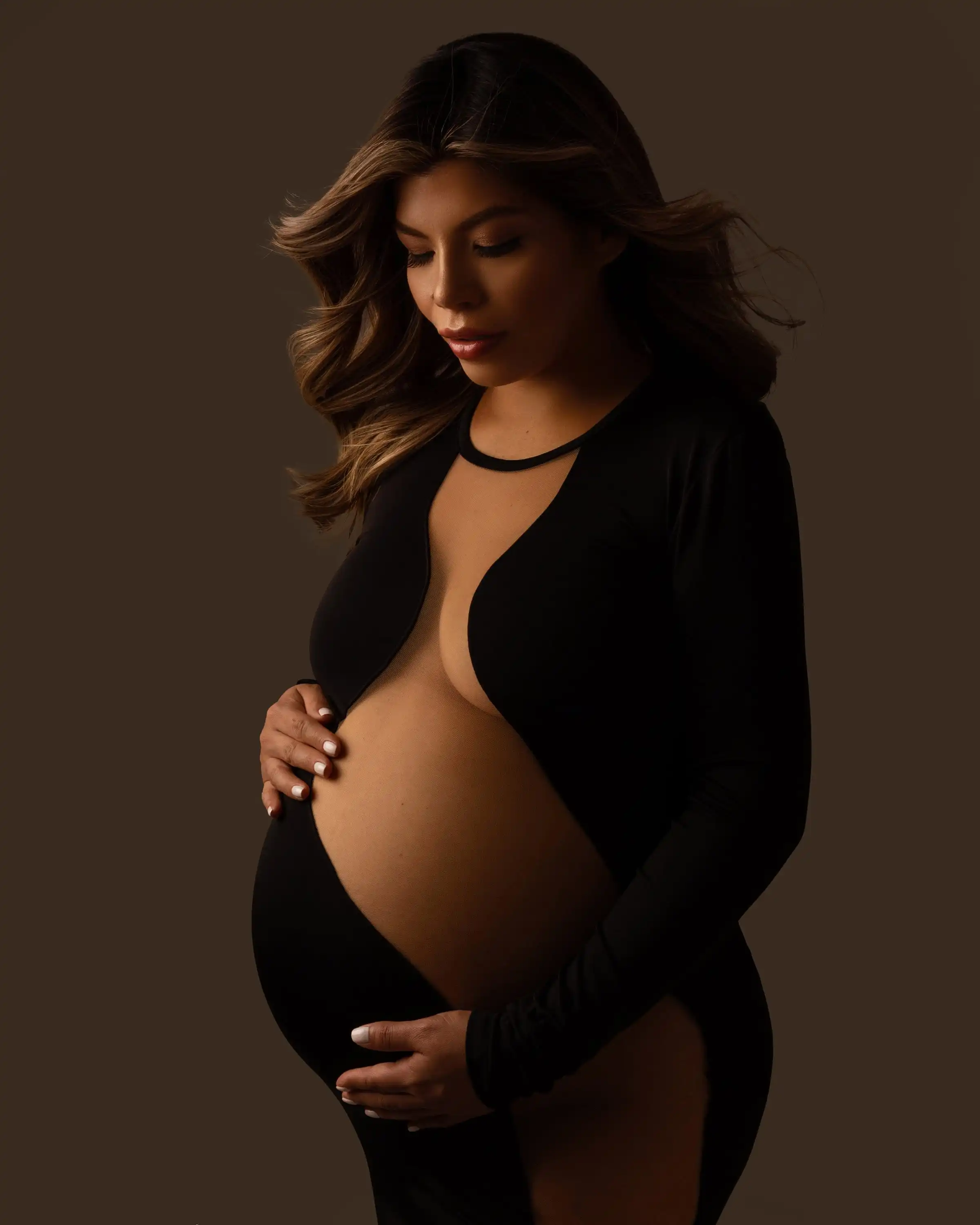 Black Sexy Maternity Dresses for Photo Shoot Photography Props Women Pregnancy Dress See Through Stretchable Long Maxi Dress