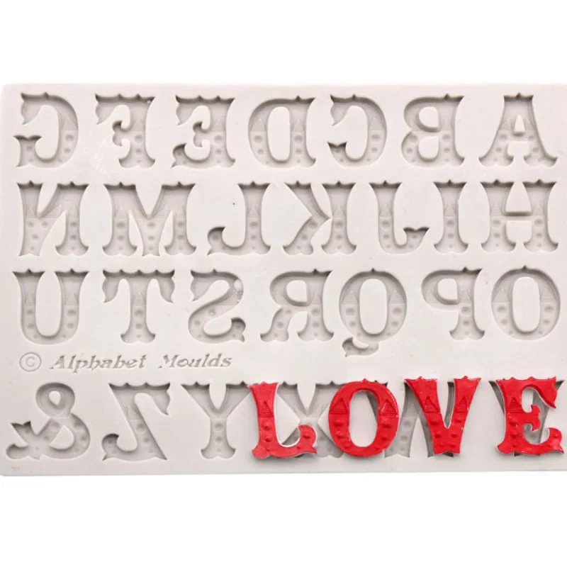 English Alphabets Letter Silicone Fondant Mold For Chocolate Cake Decorating Tool Mould