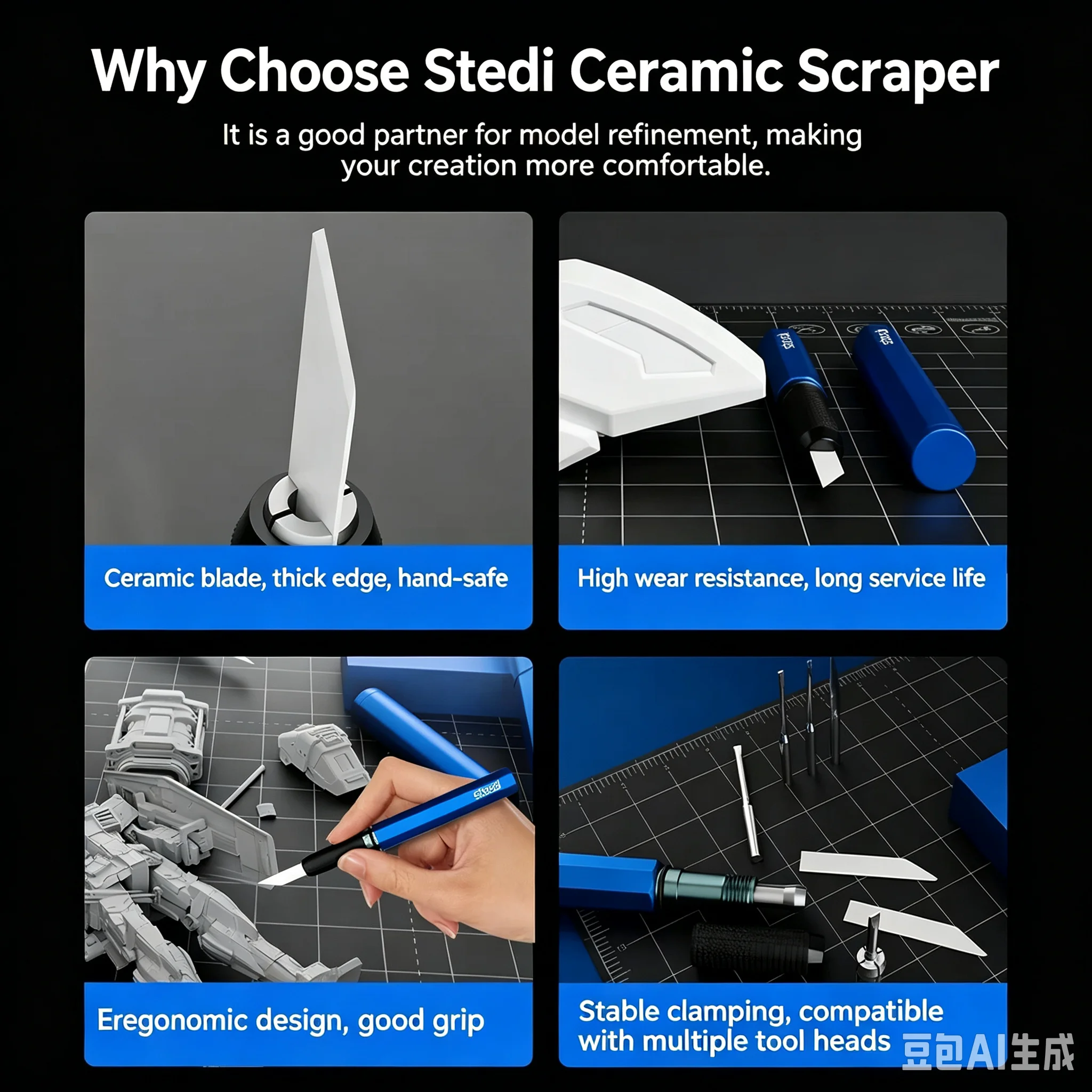 Stedi MS39M MS200 Ceramic Scraper Professional Mold Repair DIY Hobby Art Supply