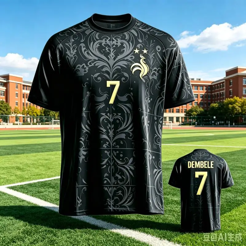 2026-2027 Neues Trikot im Fan-Design von Frankreich, T-Shirt Mbappé # 10, Dembélé # 7-Kinder, Erwachsene, Sport- & Freizeit-Tops T-Shirt Eltern-Kind – Detail 4