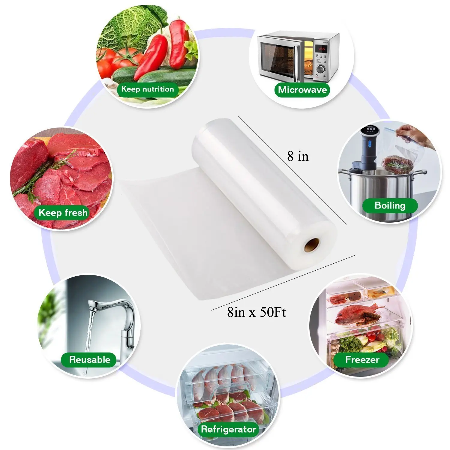 Sous Vide Roll Bags For Vacuum Packing Machine Packaging Food Storage Vacuum Bags for Vacuum Sealer view 4