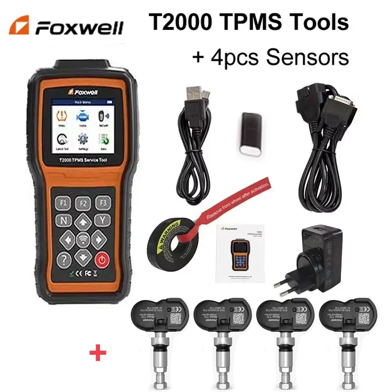 Foxwell T2000 TPMS Diagnostic Tool 315/433MHz Sensors Activate T10 Sensor TPMS Programming Car Tire Pressure Monitoring System