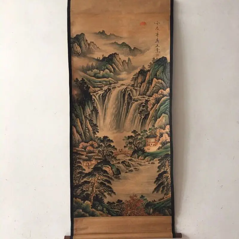 miscellaneous items, calligraphy , mid-hall painting, distressed antique office and living room Wang Su land