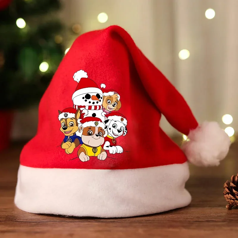 Sombrero de Navidad de la patrulla canina Skye Chase, gorro de Papá Noel suave para adultos y niños, regalo de fiesta de Año Nuevo para niños, tocado de decoración de Navidad, regalo de Cosplay