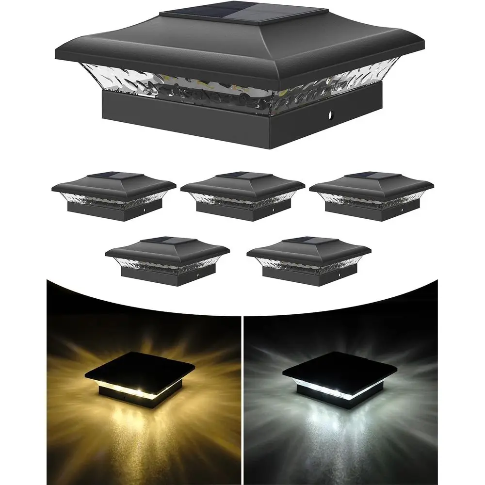 

T-SUN r Post Lights 6 Pack or 4x4 Vinyl/Wooden Posts, Waterproo Outdoor Warm & Cool White（3000K/6000K） r Powered Deck/Garden/Pat
