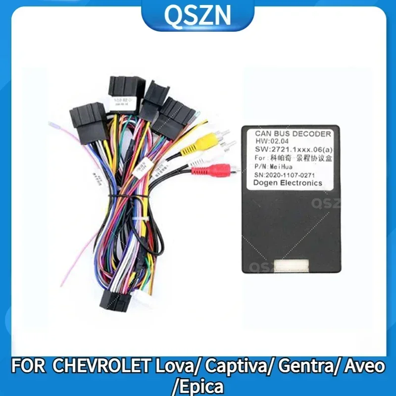 QSZN 16 Pin Android Car Radio Canbus Box DJ-003 Adaptor For CHEVROLET Lova/Captiva/Gentra/ Aveo/Epica Harness Wiring Power Cable