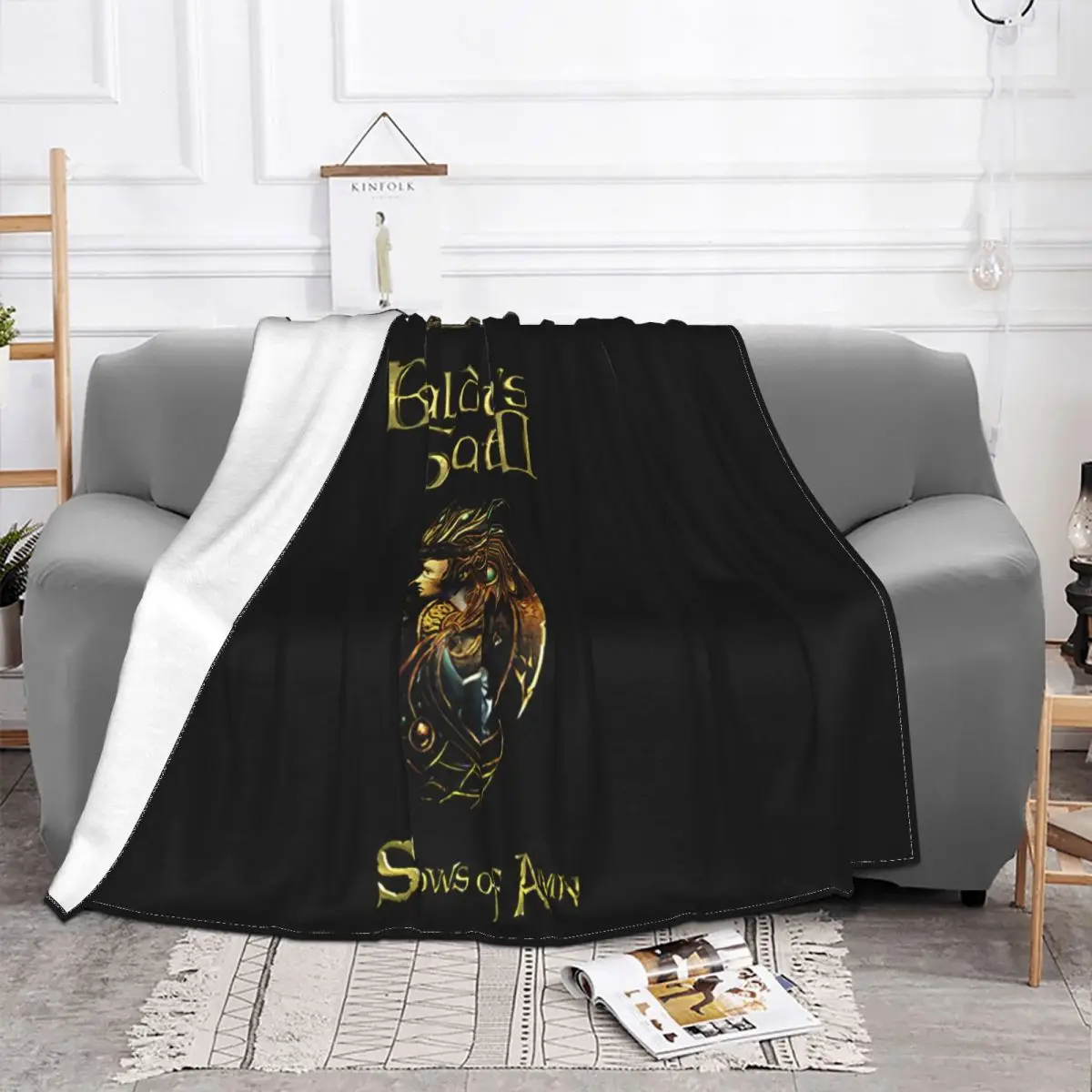 Baldurs Gate Ii Shadows Of Amn Computer Game Black All Sizes S 5Xl Hip-Hop Interested Interested 3D Throw Blanket