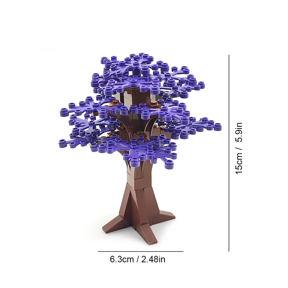 大きな木のビルディングブロックセット,庭の植物,通りの景色,緑の森,風景の拡大,創造的なクリスマスのおもちゃ