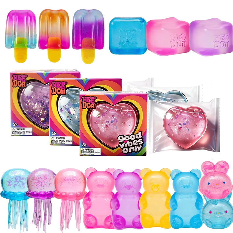 Juguete Sensorial Needoh Conejo Gomoso Suave en Forma de Cubo, Antiestrés, Alivio del Estrés, TDAH, No Tóxico, para Apretar y Estirar, para Niños y Adultos