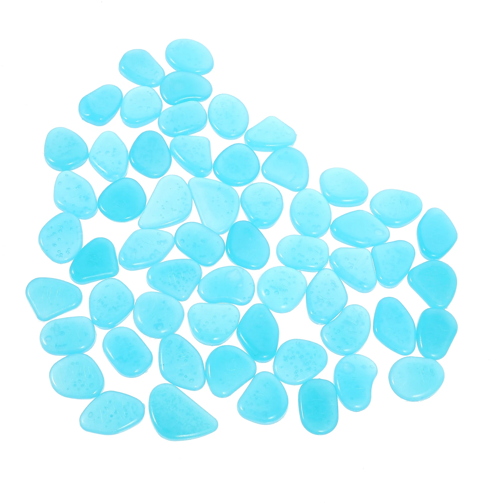 

100pcs Fish Tank Glowing Stones Resin Luminous Aquarium Decorative Stones Safe For Freshwater Saltwater Landscaping