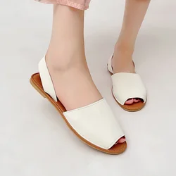 2024 estate moda Sexy piatto Casual confortevole pantofole di colore solido sandali quotidiani punta tonda da donna Sandalias De Mujer