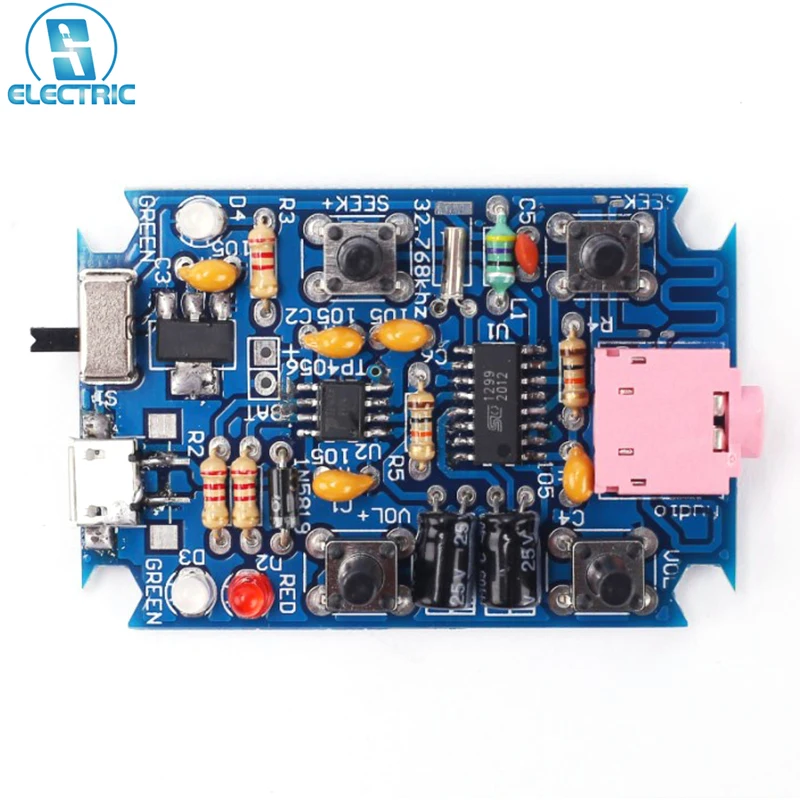 DIY Kit FM Stereo Digital Radio Module 76-108MHz Wireless Receiver Chargeable GS1299 SMD Soldering 3.7V 4.2V