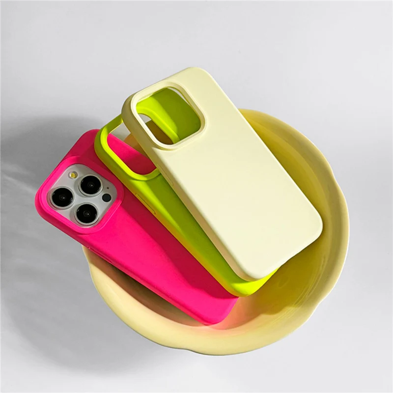 Official Neon color Liquid silicone Magsafe case for iphone 15 13 14pro 15pro 14 Pro max Matte Solid color shockproof cover