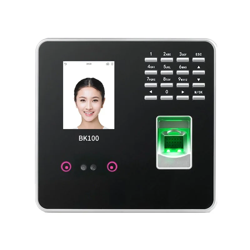 008 001 ZK BK100 TCP/IP USB Biometric Fingerprint Face Facial Recognition Employee Time Attendance Machine Time Clock Recorder D