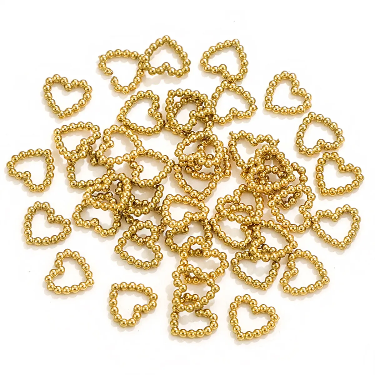 10 Stück Edelstahl vergoldet geschlossenes Herz quadratisch Twist Ring Verbinder Halskette Armband Schmuckherstellung Material Zubehör