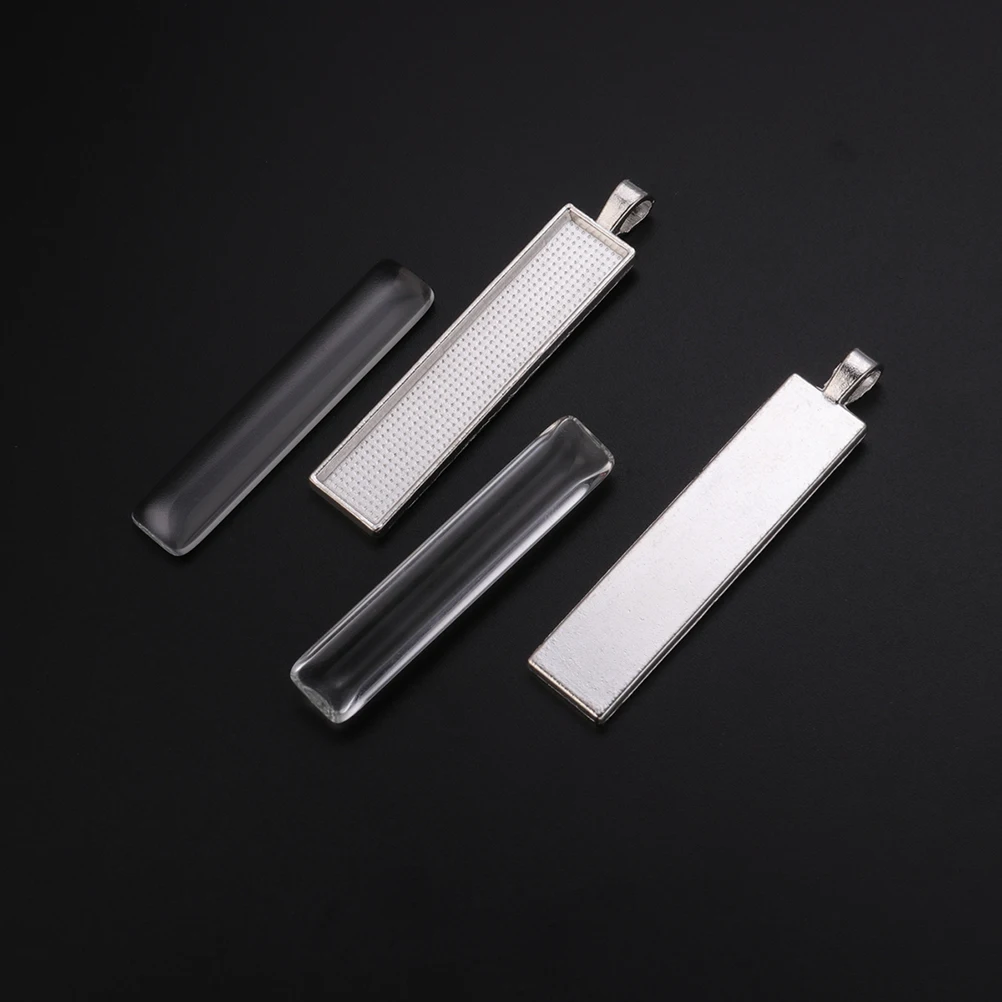 

30 PCS Key Chain Bottom Support Patch Tray Charms for Jewelry Making Alloy Pendant Trays