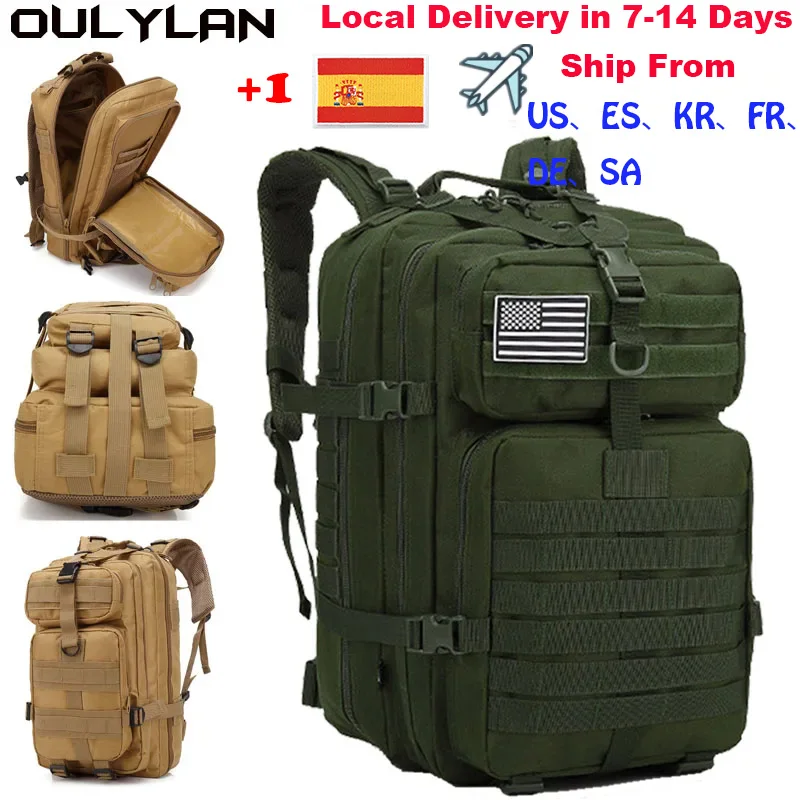 Oulylan Camping 30L/50L Tactical Backpack Men 900D Nylon Military Hiking Waterproof Rucksacks Army Outdoor Trekking Hunting Bag