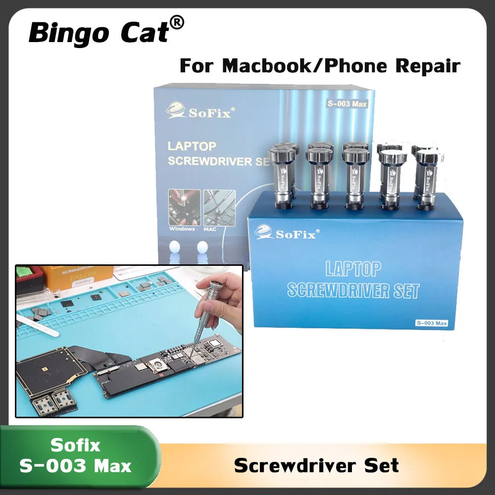 Sofix S-003PRO Laptop Screwdriver Set for Macbook MAC Android Phone Screw Removal Installation For Microsoft Tablets Repair Tool