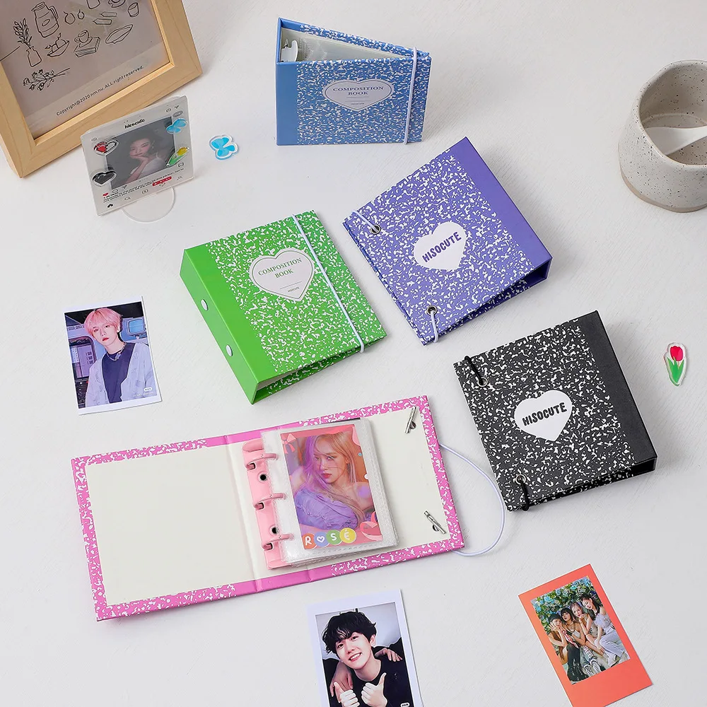 Sharkbang New 3 Ring Collect Book Square Hard Cover 3 Inch Postcards Refills Sleeves Korean Bandage Sticker Binder Organizer