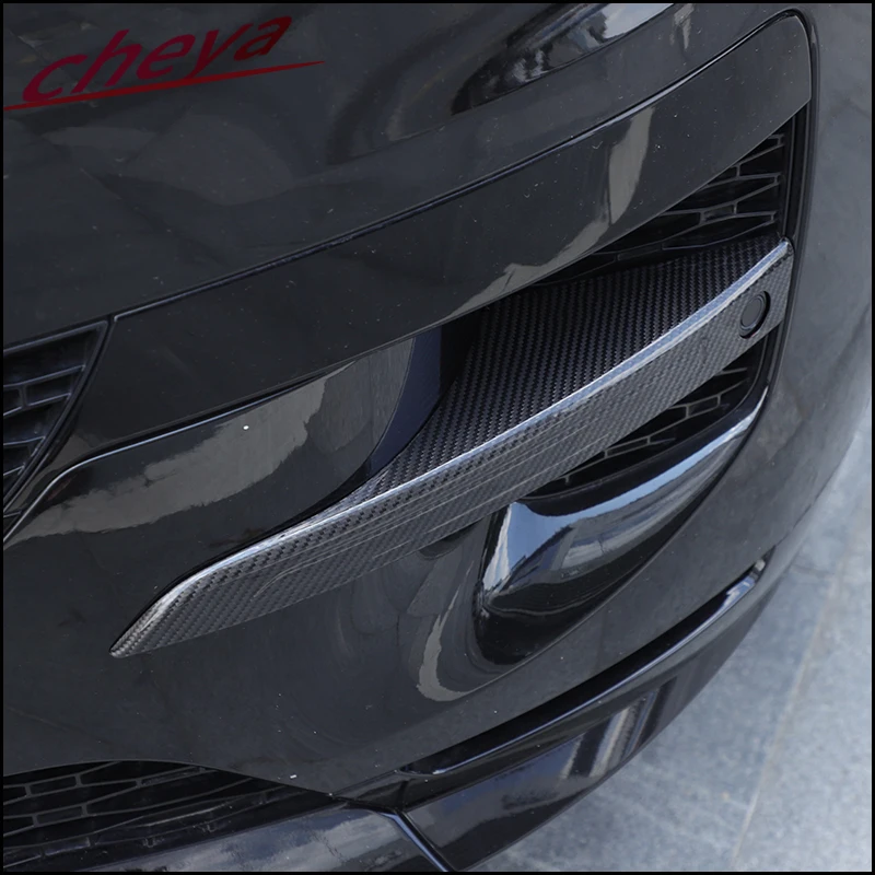 لاند روفر رينج روفر سبورت L461 2023 + ألياف الكربون الحقيقية سيارة الجبهة الضباب الخفيف غطاء الزخرفية ملصقات الملحقات الخارجية