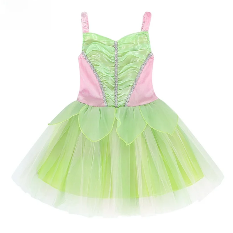 Maravilloso disfraz de hada Tinker Bell, personaje de dibujos animados, Peter Pan, elfo, falda de princesa para niños, disfraz étnico para escenario