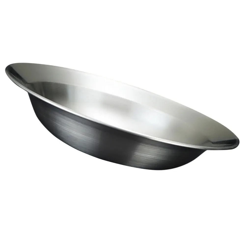 

Stainless Steel Round Salad Plate Smooth Kitchen Serving Bowl Multipurpose Fruit Vegetable Pasta Mixing
