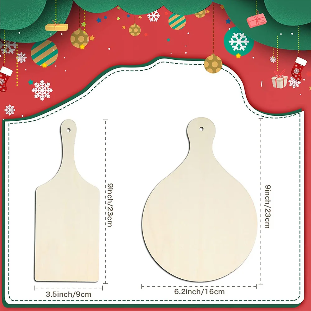 Mini tablas de cortar de madera con mango, 12 piezas, tablones sin terminar, Decoración de cocina para el hogar