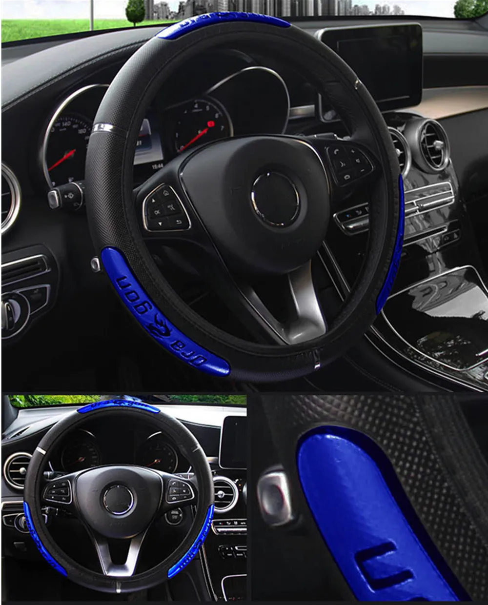 Safety Car Steering Wheel Cover For Suzuki Kizashi Swift Vitara SX4 Reflective Steering Wheel Protection Covers Car Accessories