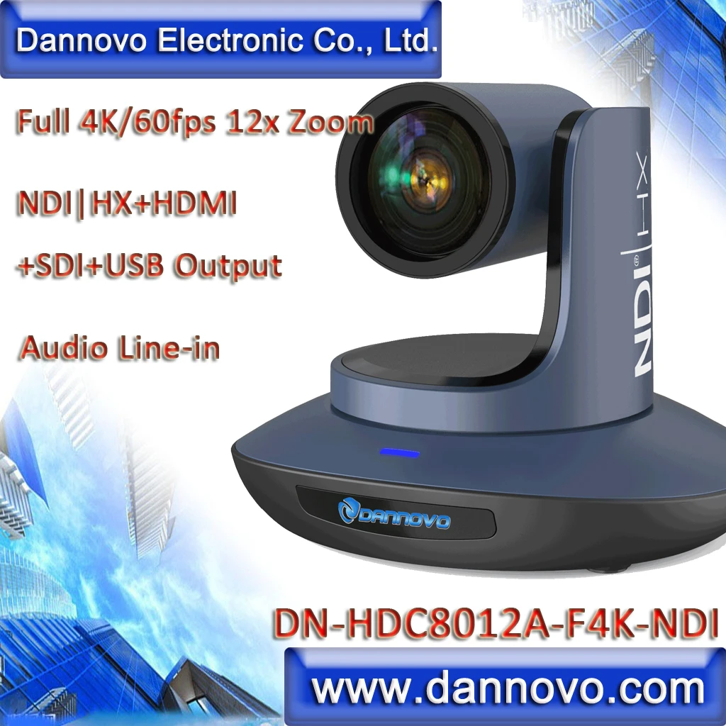 DANNOVO 80.5FOV NDI Hx 4K60fps 12x Zoom Live Broadcasting HD PTZ Camera for Telemedicine, Church, Vmix, SRT(DN-HDC8012A-F4K-NDI)