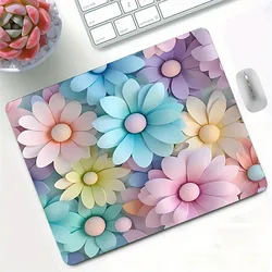 Süße bunte Blume kleine Mauspad Gamer Computer Kawaii Matte Mousepad Schreibtisch 24x20cm Mauspad Gaming Zubehör Geburtstagsgeschenk